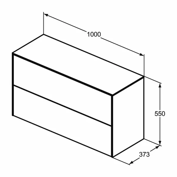 Dulap baza suspendat Ideal Standard Atelier Conca 2 sertare cu blat 100 cm finisaj nuc inchis [8]