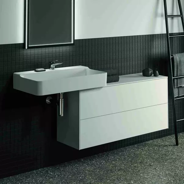 Mobilier Baie - Dulap baza suspendat Ideal Standard Atelier Conca 2 sertare cu blat 120 cm alb mat
