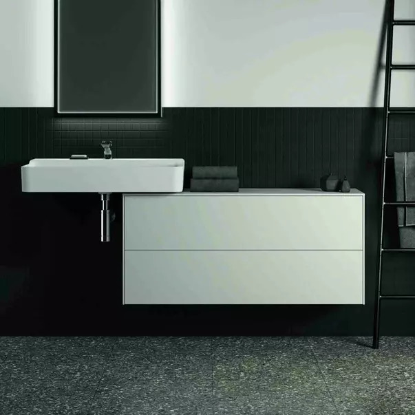 Dulap baza suspendat Ideal Standard Atelier Conca 2 sertare cu blat 120 cm alb mat [3]