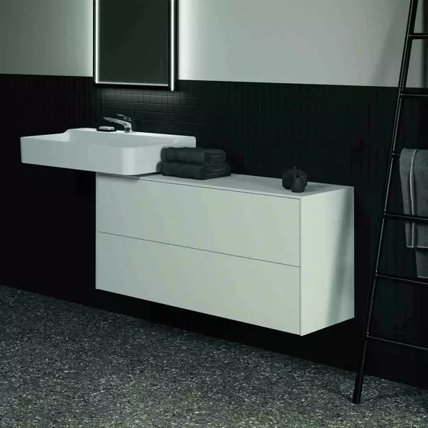 Dulap baza suspendat Ideal Standard Atelier Conca 2 sertare cu blat 120 cm alb mat [4]