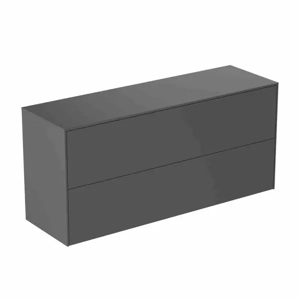 Mobilier Baie - Dulap baza suspendat Ideal Standard Atelier Conca 2 sertare cu blat 120 cm antracit mat