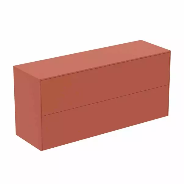 Dulap baza suspendat Ideal Standard Atelier Conca 2 sertare cu blat 120 cm rosu - oranj mat [2]