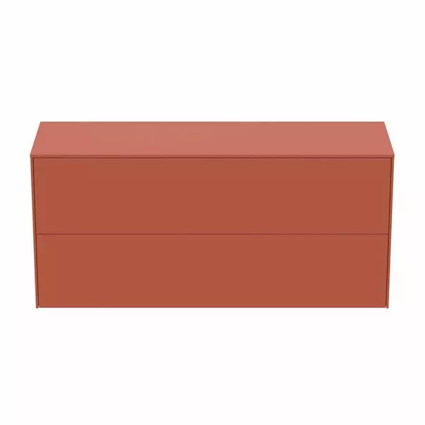 Dulap baza suspendat Ideal Standard Atelier Conca 2 sertare cu blat 120 cm rosu - oranj mat [8]