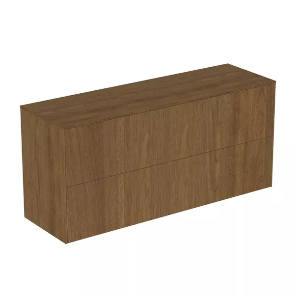 Mobilier Baie - Dulap baza suspendat Ideal Standard Atelier Conca 2 sertare cu blat 120 cm finisaj nuc inchis