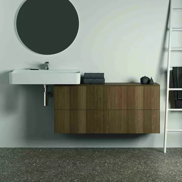 Dulap baza suspendat Ideal Standard Atelier Conca 2 sertare cu blat 120 cm finisaj nuc inchis [4]