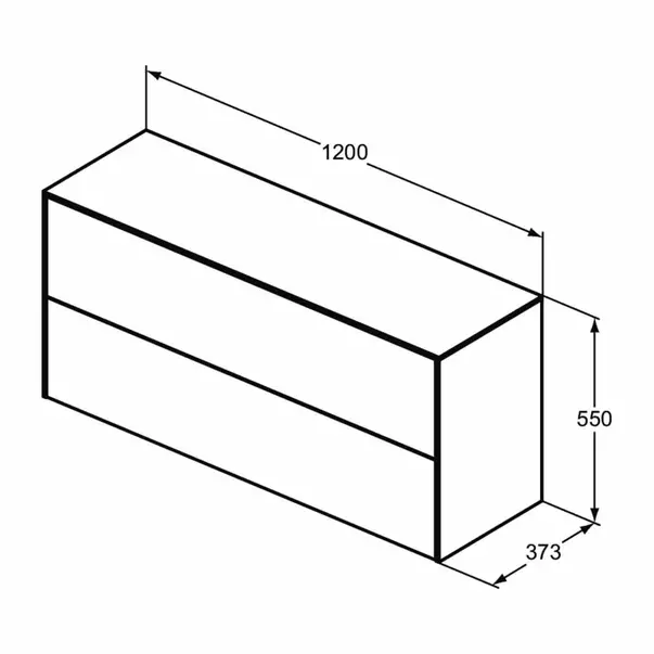 Dulap baza suspendat Ideal Standard Atelier Conca 2 sertare cu blat 120 cm finisaj nuc inchis [8]
