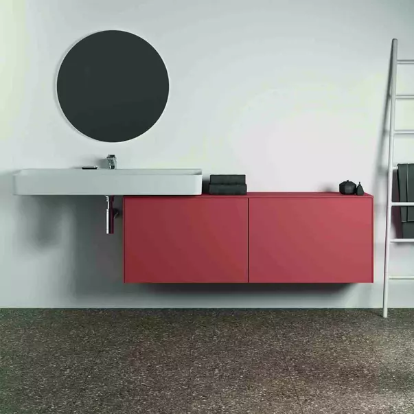 Dulap baza suspendat Ideal Standard Atelier Conca 2 sertare cu blat 160 cm rosu - oranj mat [4]