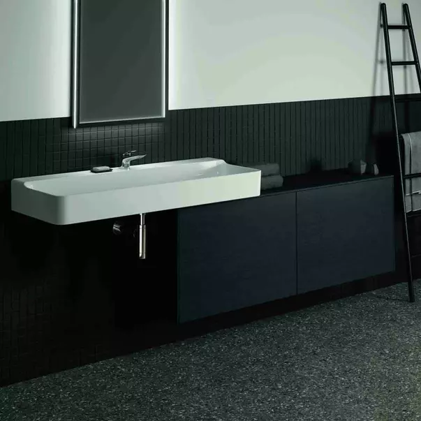 Dulap baza suspendat Ideal Standard Atelier Conca 2 sertare cu blat 160 cm finisaj stejar inchis [2]