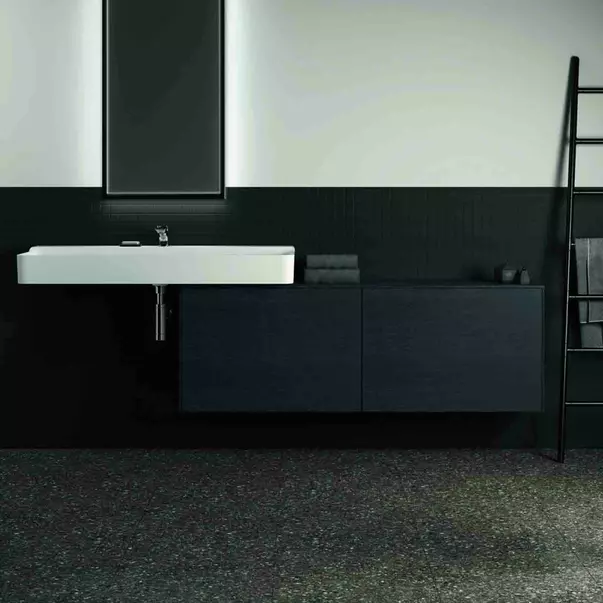 Dulap baza suspendat Ideal Standard Atelier Conca 2 sertare cu blat 160 cm finisaj stejar inchis [3]