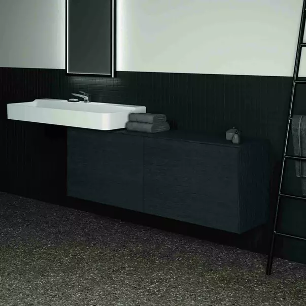 Dulap baza suspendat Ideal Standard Atelier Conca 2 sertare cu blat 160 cm finisaj stejar inchis [4]