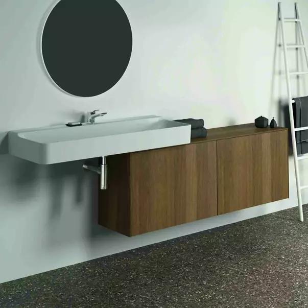 Dulap baza suspendat Ideal Standard Atelier Conca 2 sertare cu blat 160 cm finisaj nuc inchis [2]