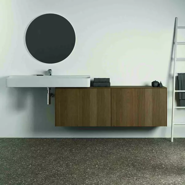 Dulap baza suspendat Ideal Standard Atelier Conca 2 sertare cu blat 160 cm finisaj nuc inchis [4]