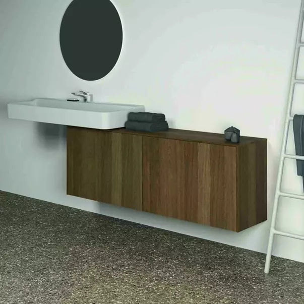 Dulap baza suspendat Ideal Standard Atelier Conca 2 sertare cu blat 160 cm finisaj nuc inchis [6]