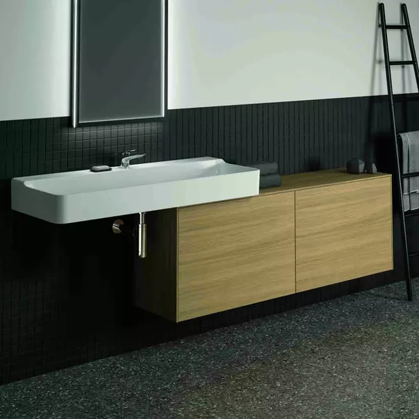 Mobilier Baie - Dulap baza suspendat Ideal Standard Atelier Conca 2 sertare cu blat 160 cm finisaj stejar deschis