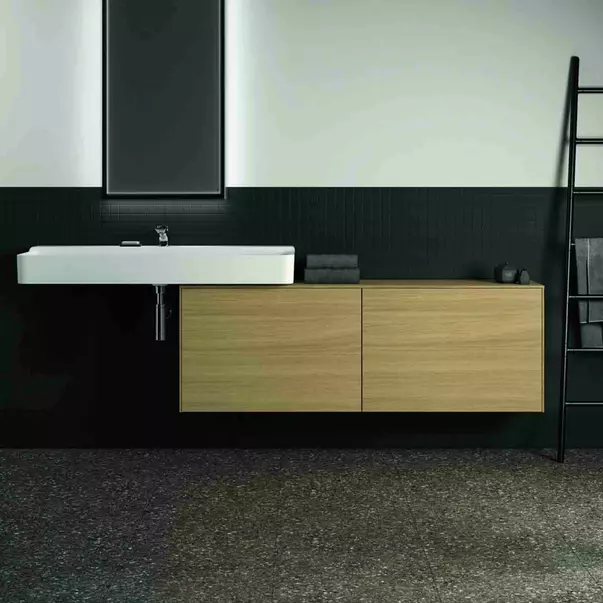 Dulap baza suspendat Ideal Standard Atelier Conca 2 sertare cu blat 160 cm finisaj stejar deschis [3]