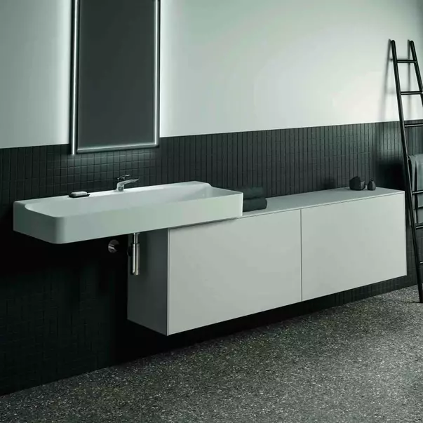 Dulap baza suspendat Ideal Standard Atelier Conca 2 sertare cu blat 200 cm alb mat [2]