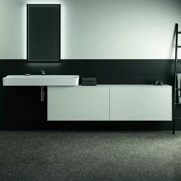 Dulap baza suspendat Ideal Standard Atelier Conca 2 sertare cu blat 200 cm alb mat [3]