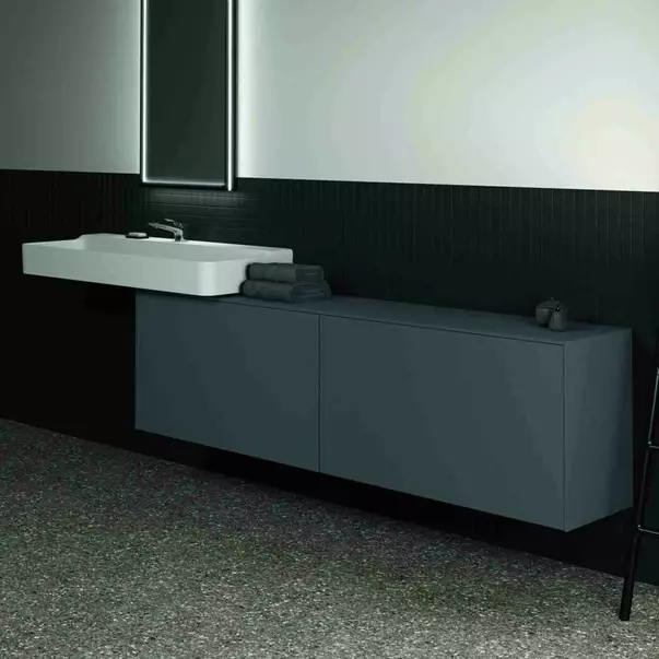 Dulap baza suspendat Ideal Standard Atelier Conca 2 sertare cu blat 200 cm antracit mat [4]