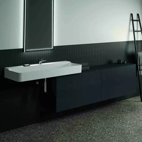 Dulap baza suspendat Ideal Standard Atelier Conca 2 sertare cu blat 200 cm finisaj stejar inchis [2]