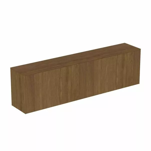 Mobilier Baie - Dulap baza suspendat Ideal Standard Atelier Conca 2 sertare cu blat 200 cm finisaj nuc inchis
