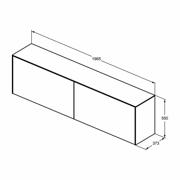 Dulap baza suspendat Ideal Standard Atelier Conca 2 sertare cu blat 200 cm finisaj nuc inchis [8]