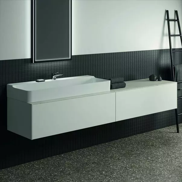 Dulap baza suspendat Ideal Standard Atelier Conca alb mat 2 sertare 240 cm [2]