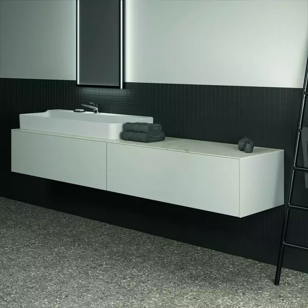 Dulap baza suspendat Ideal Standard Atelier Conca alb mat 2 sertare 240 cm [4]