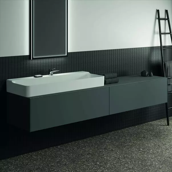 Mobilier Baie - Dulap baza suspendat Ideal Standard Atelier Conca antracit mat 2 sertare 240 cm