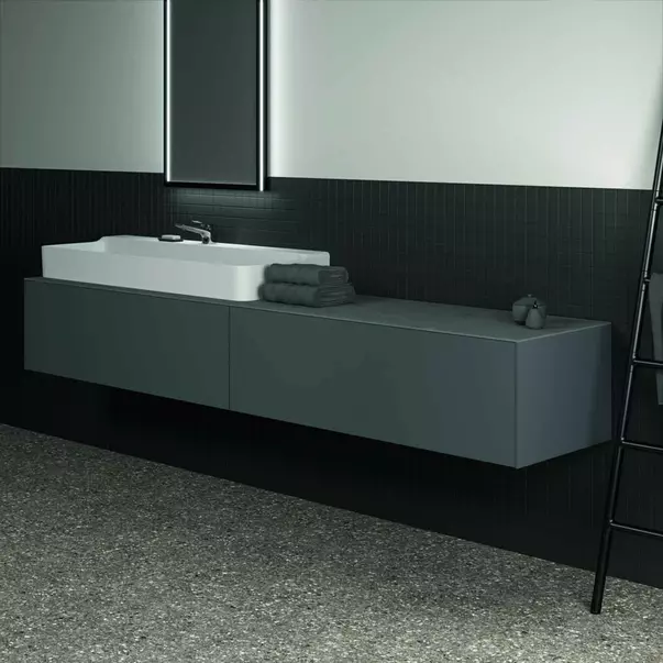 Dulap baza suspendat Ideal Standard Atelier Conca antracit mat 2 sertare 240 cm [4]