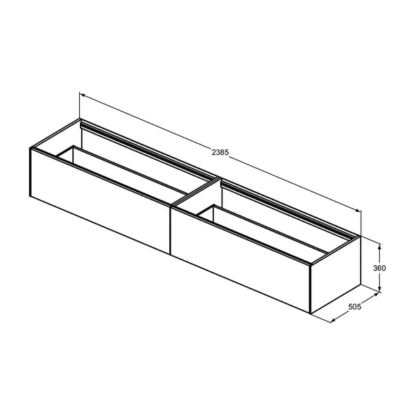 Dulap baza suspendat Ideal Standard Atelier Conca antracit mat 2 sertare 240 cm [6]