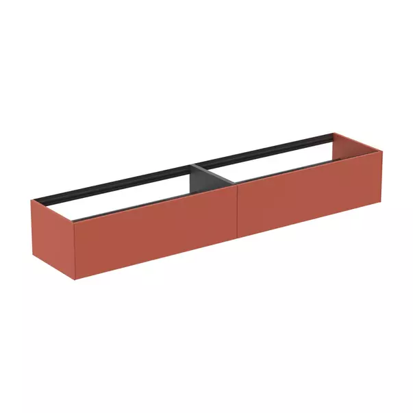  Dulapuri baie - Dulap baza suspendat Ideal Standard Atelier Conca rosu - oranj mat 2 sertare 240 cm