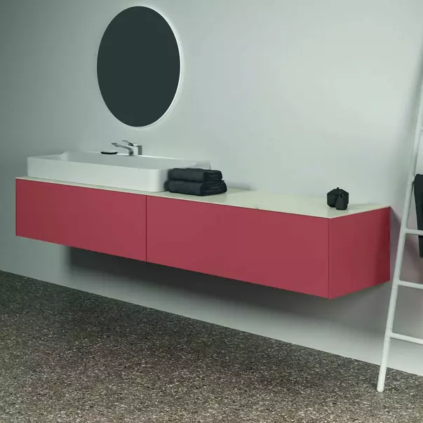 Dulap baza suspendat Ideal Standard Atelier Conca rosu - oranj mat 2 sertare 240 cm [4]