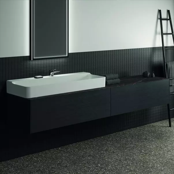 Dulap baza suspendat Ideal Standard Atelier Conca finisaj stejar inchis 2 sertare 240 cm [2]