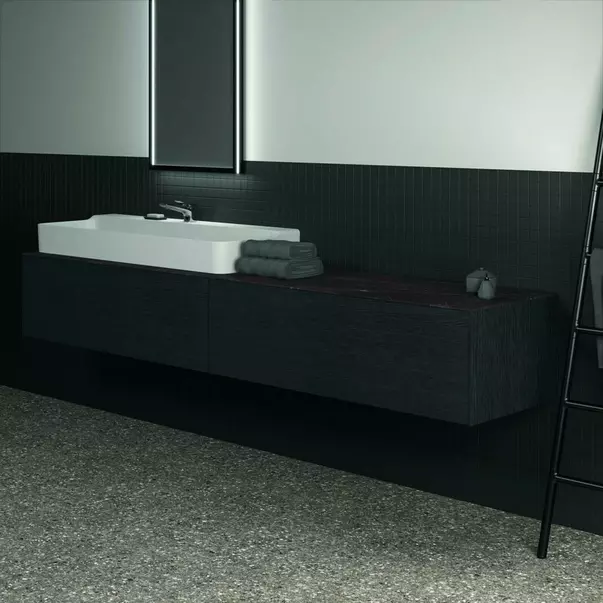 Dulap baza suspendat Ideal Standard Atelier Conca finisaj stejar inchis 2 sertare 240 cm [4]