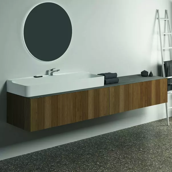  Dulapuri baie - Dulap baza suspendat Ideal Standard Atelier Conca finisaj nuc inchis 2 sertare 240 cm