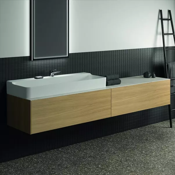 Dulap baza suspendat Ideal Standard Atelier Conca finisaj stejar deschis 2 sertare 240 cm [2]