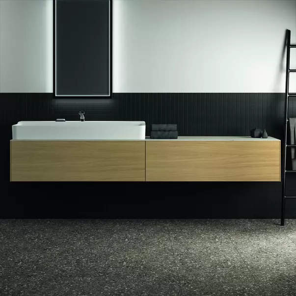 Dulap baza suspendat Ideal Standard Atelier Conca finisaj stejar deschis 2 sertare 240 cm [3]