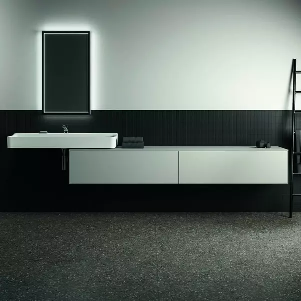 Dulap baza suspendat Ideal Standard Atelier Conca alb mat 2 sertare cu blat 240 cm [3]