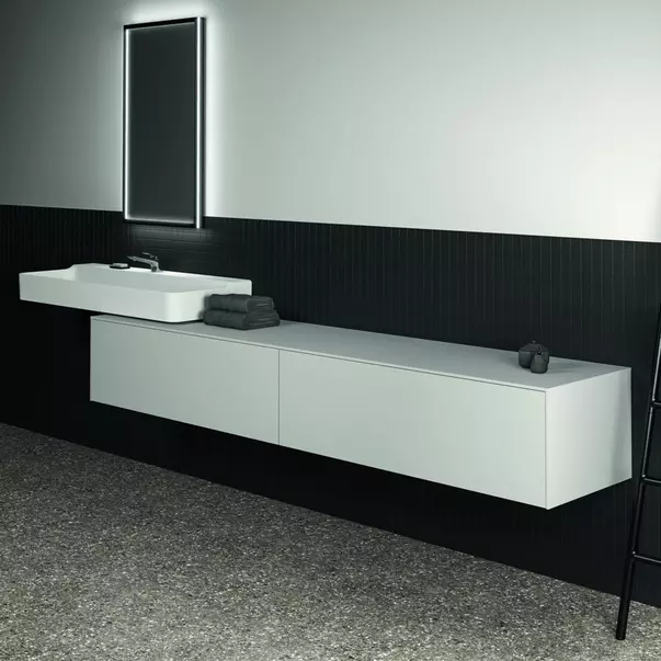Dulap baza suspendat Ideal Standard Atelier Conca alb mat 2 sertare cu blat 240 cm [5]