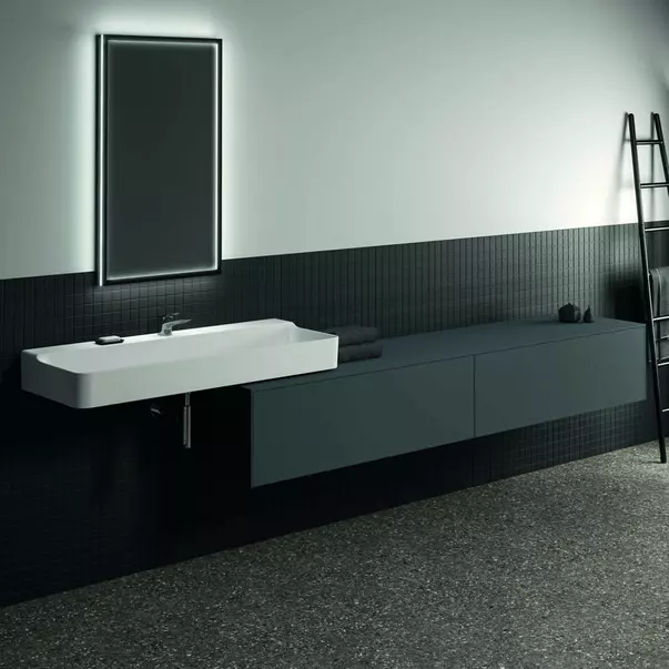 Dulap baza suspendat Ideal Standard Atelier Conca antracit mat 2 sertare cu blat 240 cm [2]