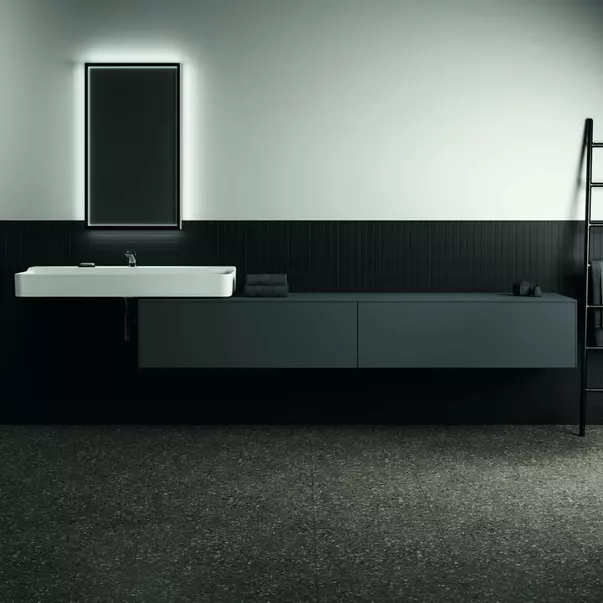 Dulap baza suspendat Ideal Standard Atelier Conca antracit mat 2 sertare cu blat 240 cm [3]