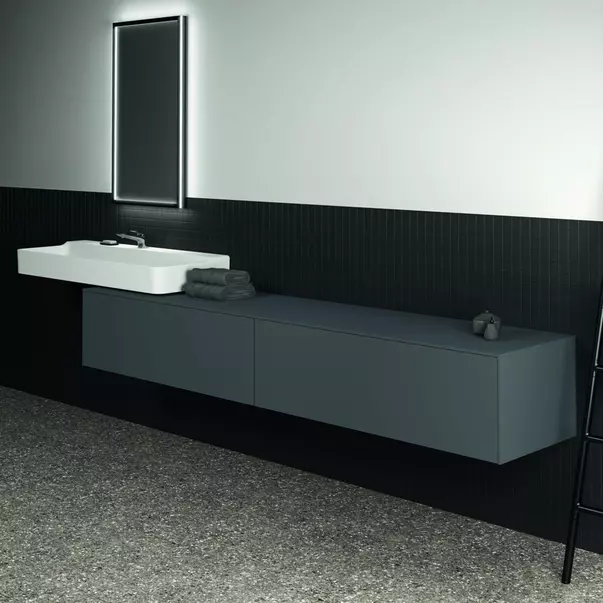 Dulap baza suspendat Ideal Standard Atelier Conca antracit mat 2 sertare cu blat 240 cm [5]
