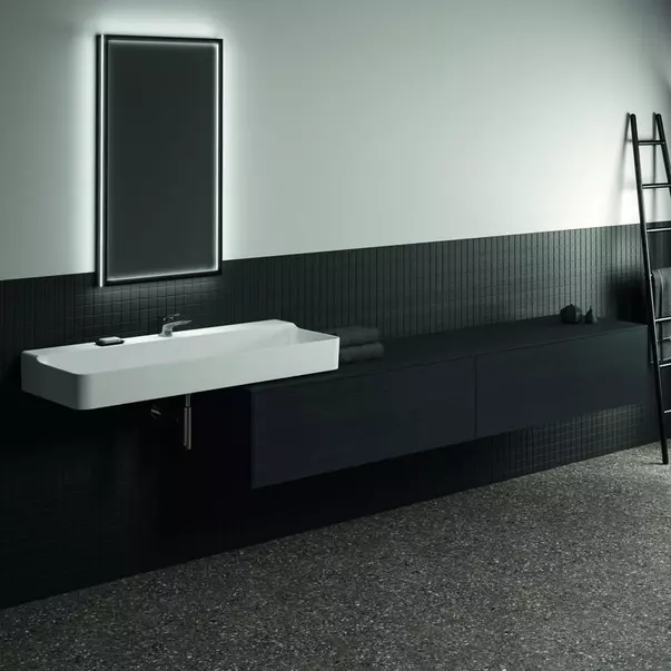 Dulap baza suspendat Ideal Standard Atelier Conca finisaj stejar inchis 2 sertare cu blat 240 cm [2]