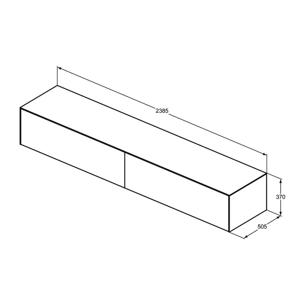 Dulap baza suspendat Ideal Standard Atelier Conca finisaj stejar inchis 2 sertare cu blat 240 cm [6]