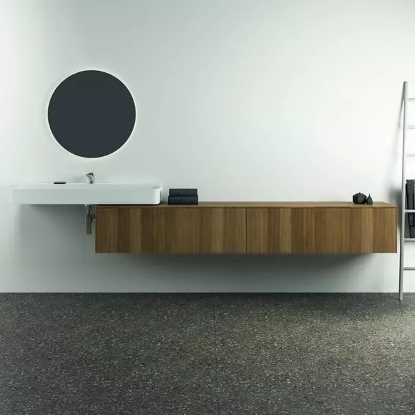 Dulap baza suspendat Ideal Standard Atelier Conca finisaj nuc inchis 2 sertare cu blat 240 cm [7]