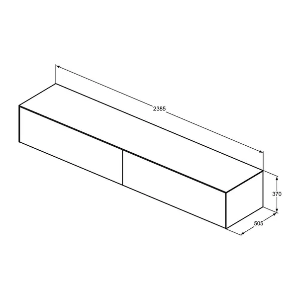 Dulap baza suspendat Ideal Standard Atelier Conca finisaj stejar deschis 2 sertare cu blat 240 cm [7]