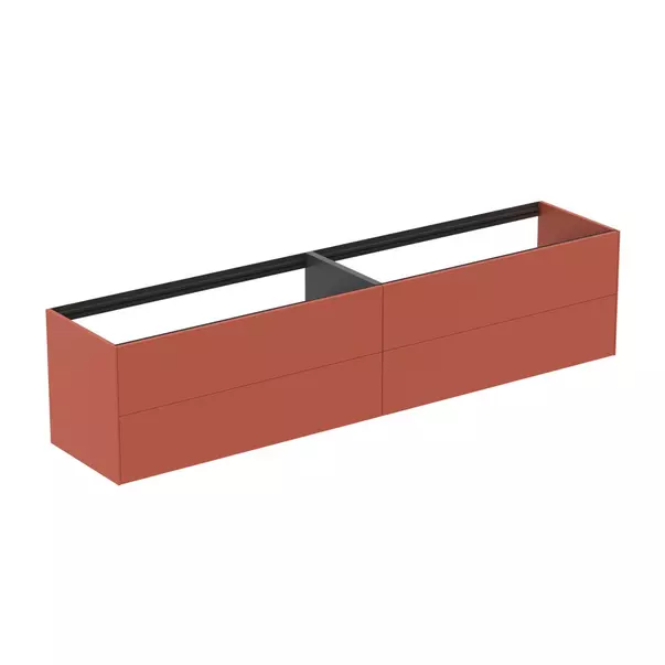  Dulapuri baie - Dulap baza suspendat Ideal Standard Atelier Conca rosu - oranj mat 4 sertare 240 cm
