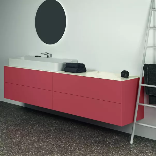 Dulap baza suspendat Ideal Standard Atelier Conca rosu - oranj mat 4 sertare 240 cm [4]