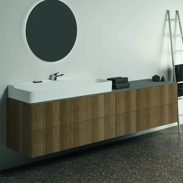 Dulap baza suspendat Ideal Standard Atelier Conca finisaj nuc inchis 4 sertare 240 cm [2]