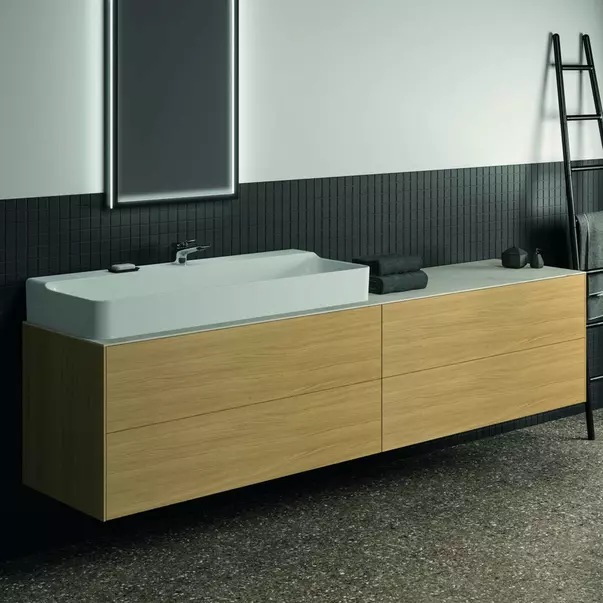  Dulapuri baie - Dulap baza suspendat Ideal Standard Atelier Conca finisaj stejar deschis 4 sertare 240 cm